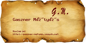 Gaszner Mátyás névjegykártya