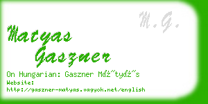 matyas gaszner business card